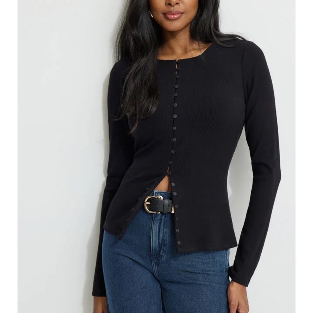 Dynamite Ribbed Flyaway Cardigan - Picture 3 of 6